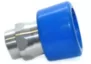 Stainless steel quick coupling (female) with 1/2" external thread and rubber-covered end