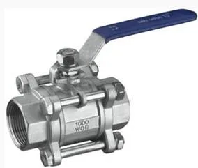 Three-piece threaded ball valve DN50