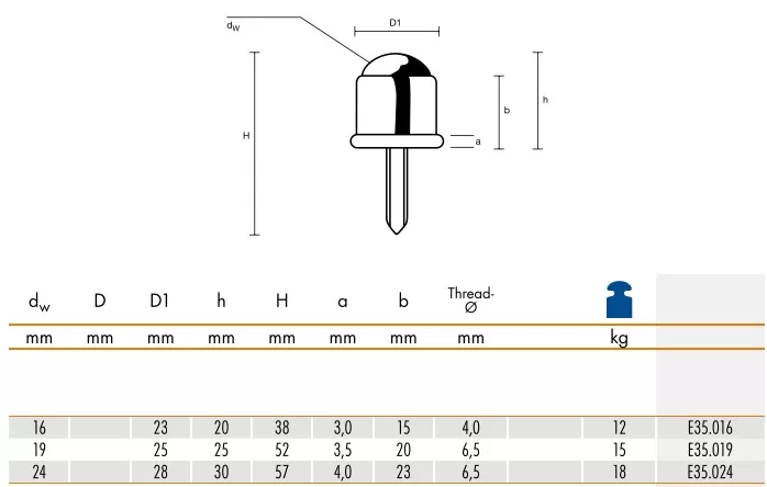 Galvanised support with wood screw