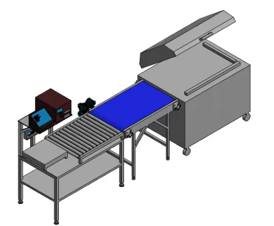 Packing and weighing unit for the vacuum sealer