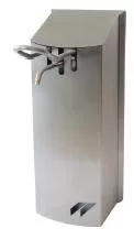 Covered soap and disinfectant dispenser